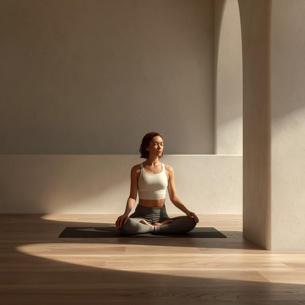 Yoga meditatsiya ayol tabiat ichida